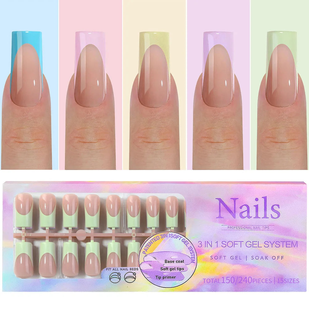 150pcs French Press On Nails – Medium Short Fake Nail Tips Press On Nails Nixie