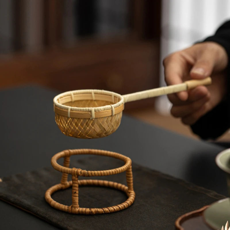 Bamboo Woven Tea Strainer Funnel – Kung Fu Tea Set Filter Tea Strainer Filter Nixie