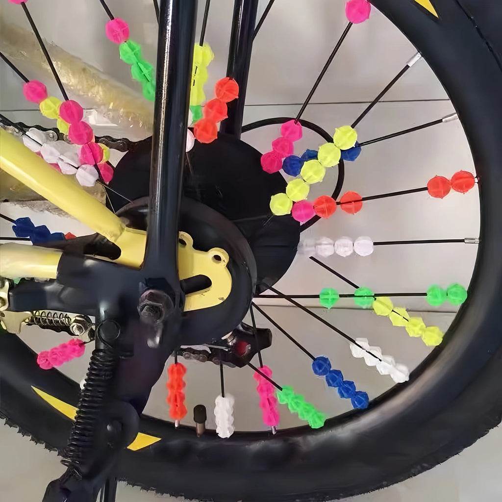 72 Colorful Bicycle Spoke Beads – Clip-On Wheel Decorations Bicycle Spoke Beads Nixie
