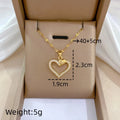 Heart Pendant Choker Necklace – Gold Stainless Steel Women's Pendant Necklace Nixie XL2606-559
