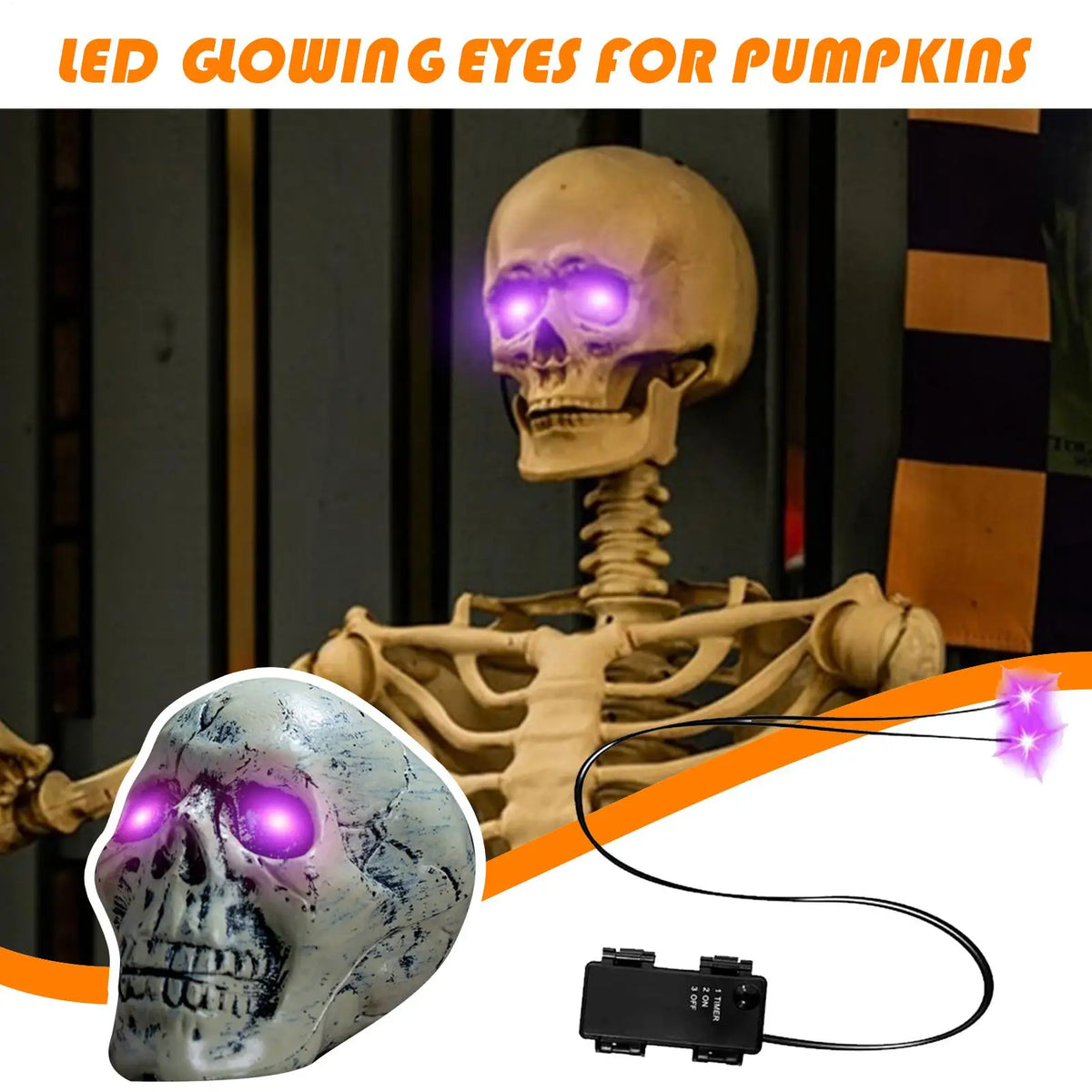 Halloween Glowing Eye LED Lights for Pumpkins with Timer