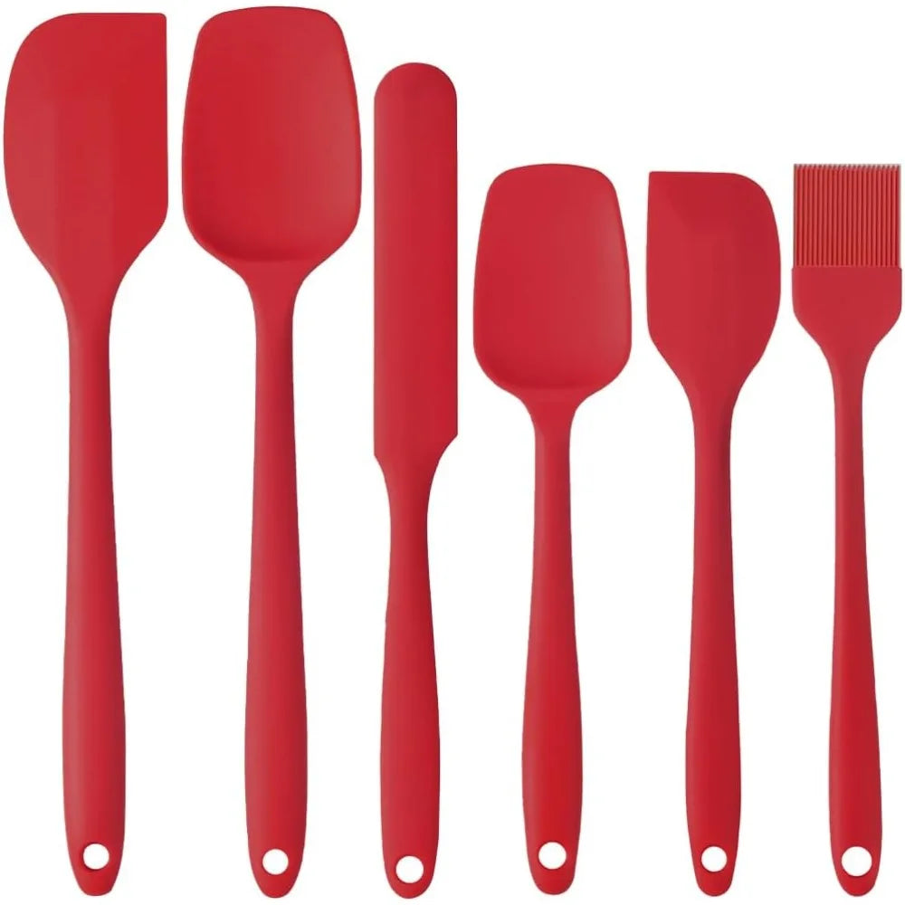 6-Piece Food Grade Silicone Spatula Set – Baking & Cooking Kit Silicone Spatula Set Nixie