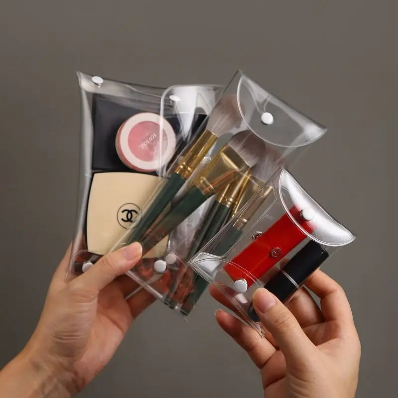 Clear PVC Makeup Brush Bag – Portable Waterproof Travel Pouch Makeup Storage Bag Nixie