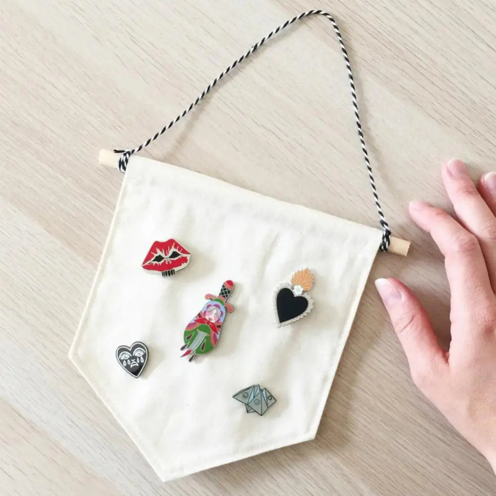 Nordic Pin Display Pennant | Brooch & Badge Wall Organizer Pin Display Pennant Nixie