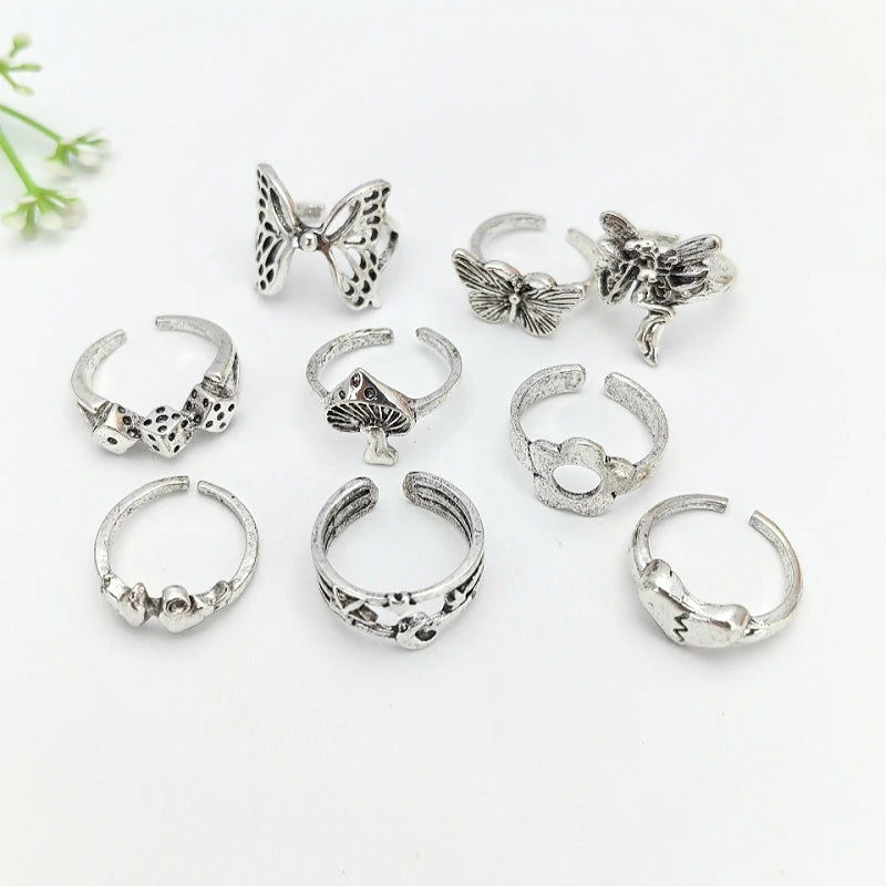 Retro Ethnic Heart Butterfly Ring – Minimalist Fashion Jewelry Fashion Ring Nixie