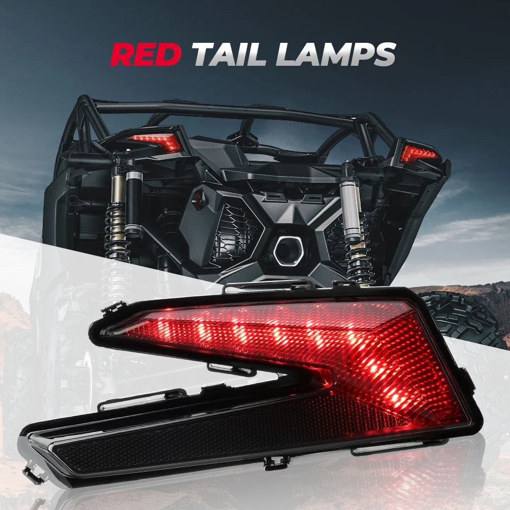 Can-Am Maverick X3 LED Tail Lights Smoked Black 2PCS 2017-2026 LED Tail Light Assembly Nixie