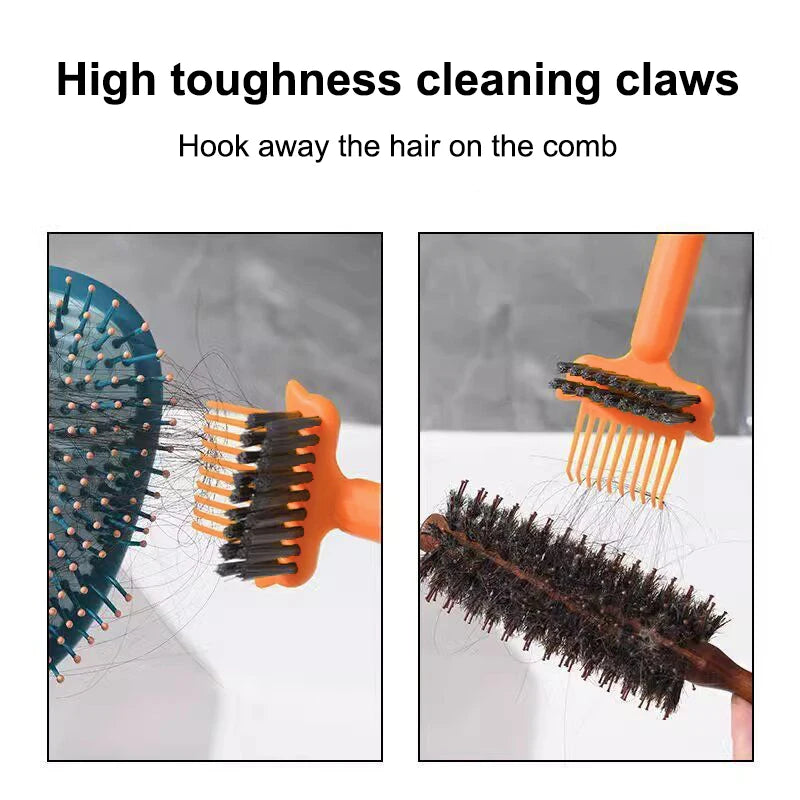 2-in-1 Hair Brush Cleaner Tool – Comb & Bristle Cleaning Rake Hair Brush Cleaner Nixie