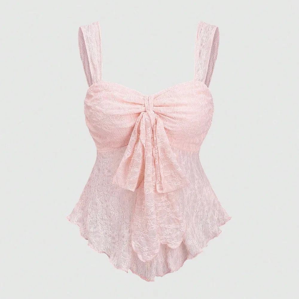 Lace Camisole Crop Vest | Sweetheart Neck Backless Top S-XL Lace Crop Vest Nixie