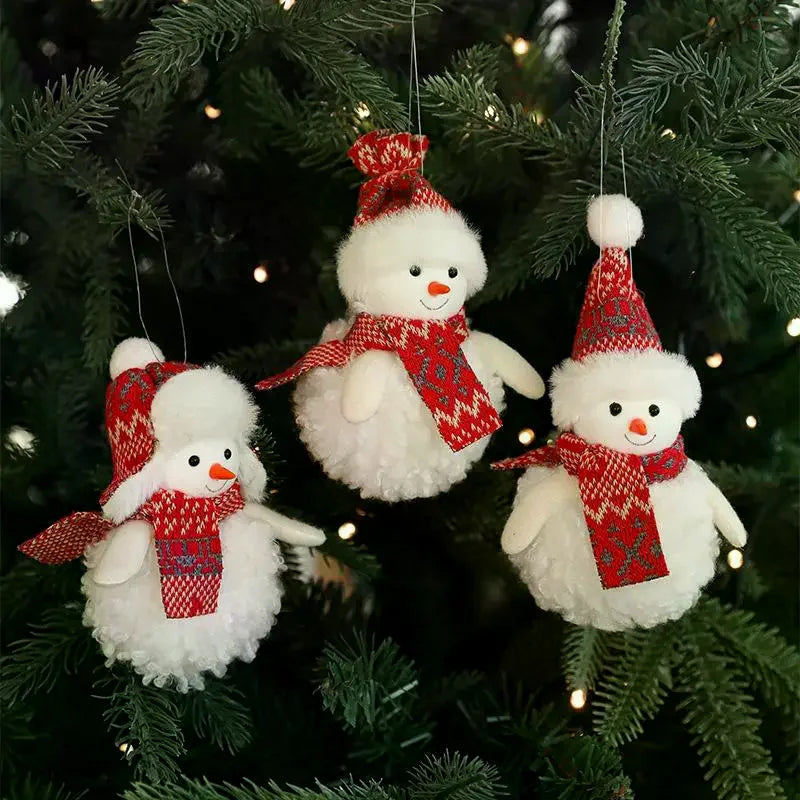 Christmas Plush Snowman Hanging Ornament | Tree Pendant Christmas Tree Ornament Nixie