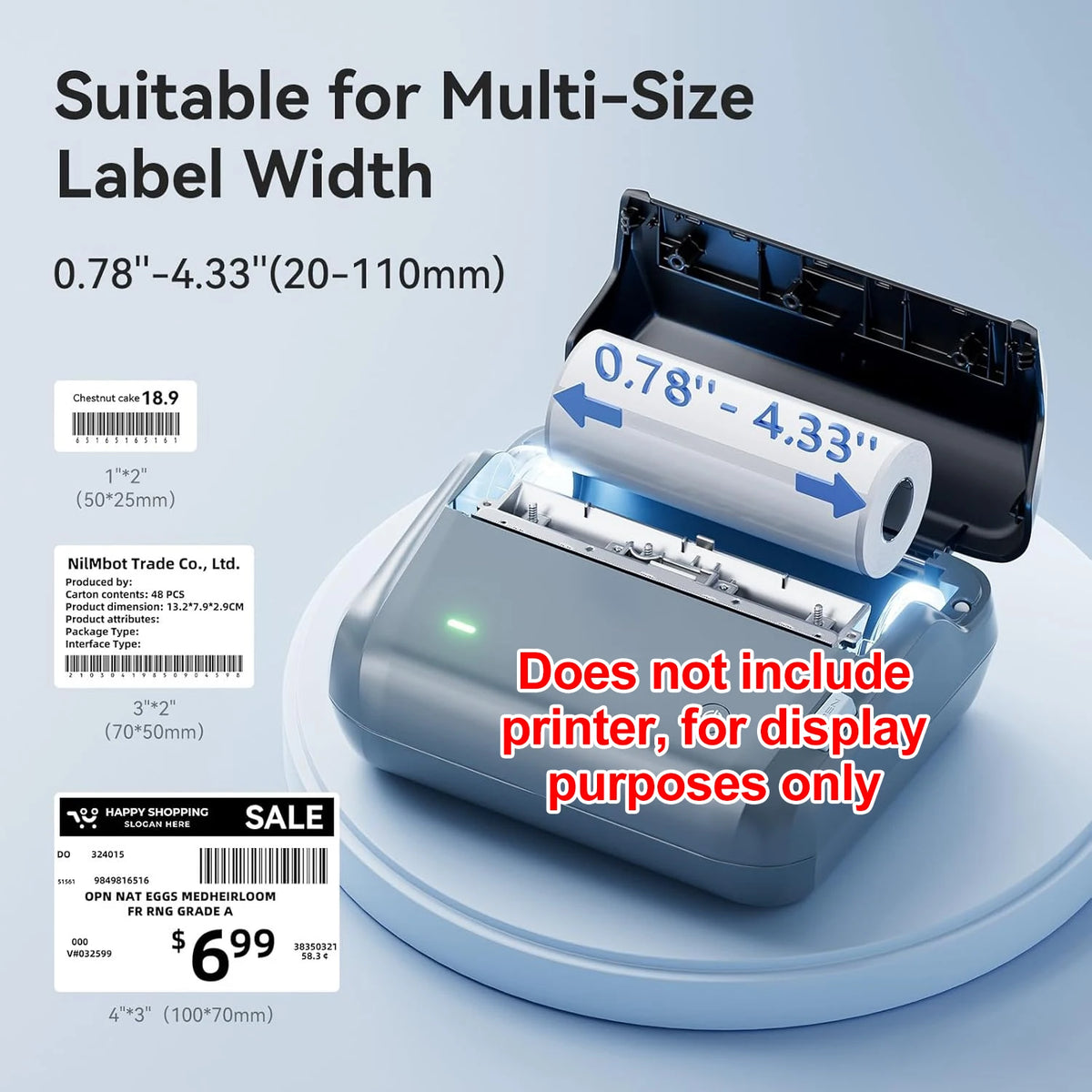 Niimbot B4 Labels 100x150mm Self-Adhesive Shipping Stickers 4-Inch Thermal Label Roll Nixie