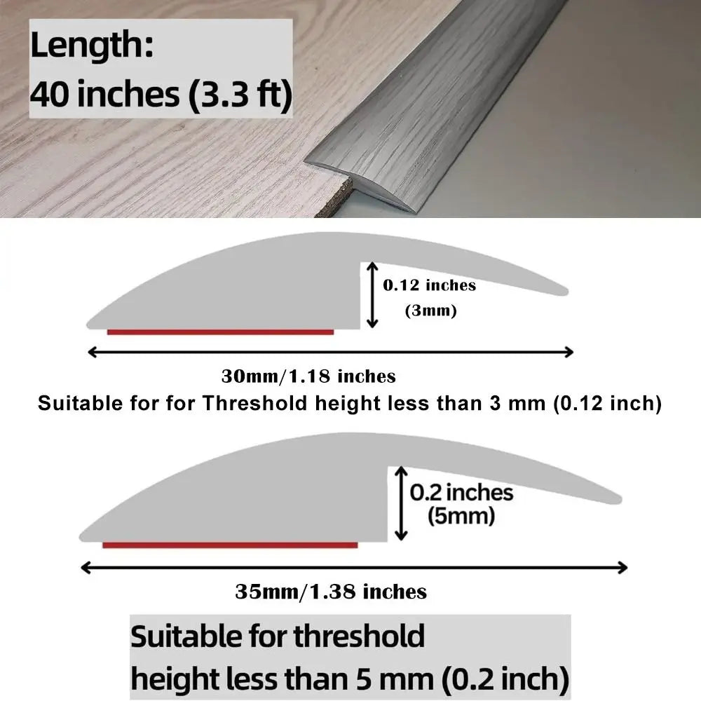 Self-Adhesive PVC Floor Transition Strip – Cuttable Threshold Floor Transition Strip Nixie