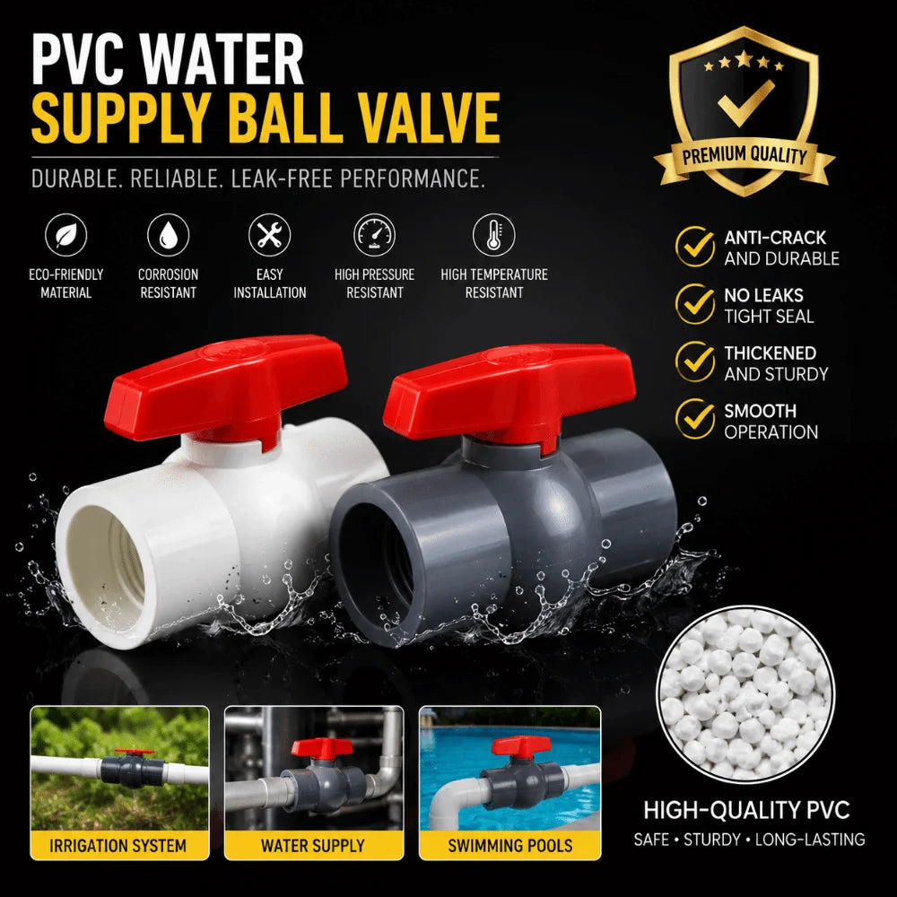 PVC Ball Valve Water Supply Switch – Corrosion Resistant PVC Ball Valve Nixie
