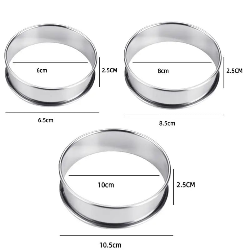 6PCS Stainless Steel Crumpet Baking Rings – Nonstick Mold Set Baking Mold Rings Nixie
