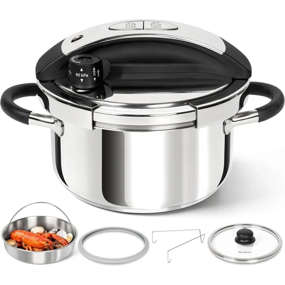 MICHELANGELO Stainless Steel Pressure Cooker 3L 6L – Induction Ready Pressure Cooker Nixie