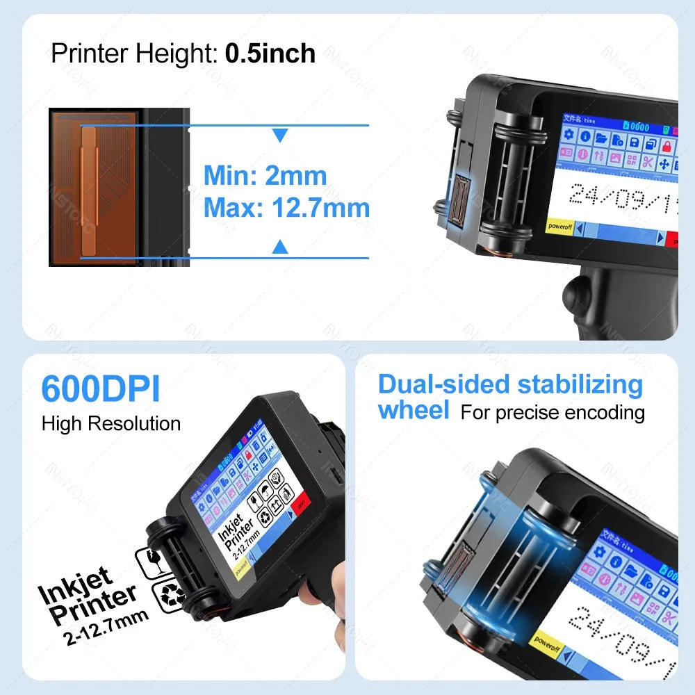Mini Portable Inkjet Printer 600DPI – Date, Logo & Batch Coding