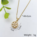 Zircon Flower Pendant Necklace – Gold & Silver Collarbone Chain Pendant Necklace Nixie XL1200-141