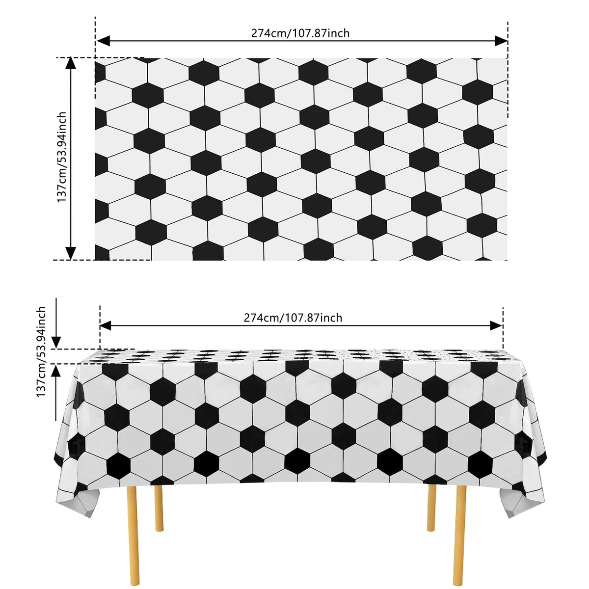6Pcs Soccer Party Tablecloths – Waterproof Rectangle Covers Party Tablecloth Set Nixie