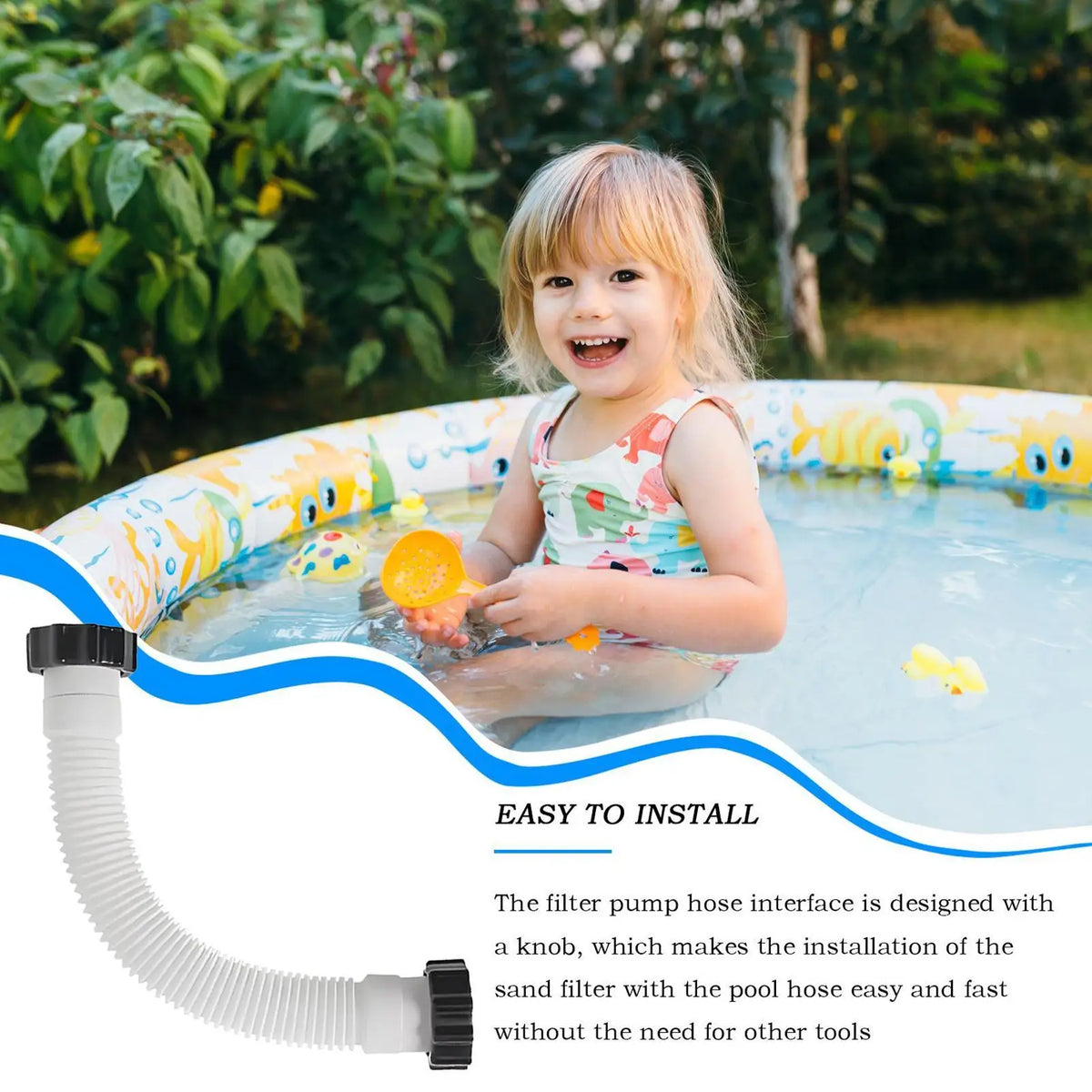 150cm Pool Sand Filter Pump Hose – Durable PE Replacement Pool Pump Hose Nixie