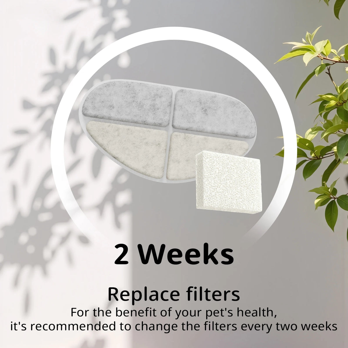7L Round Pet Water Fountain & Replacement Filter Cartridges Pet Water Fountain Nixie