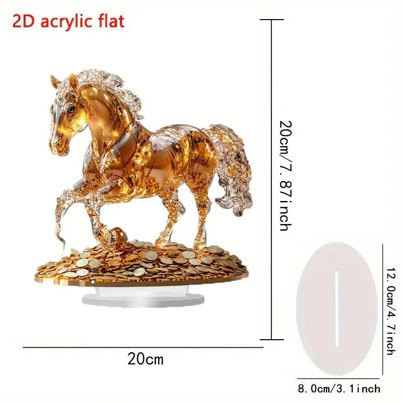 Acrylic Horse Stand Decoration – 2D Flat Modern Tabletop Ornament Tabletop Ornament Nixie