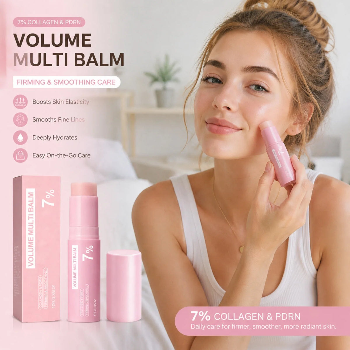 7% PDRN Pink Collagen Multi Balm – Face, Lip & Eye Moisturizer Collagen Balm Stick Nixie