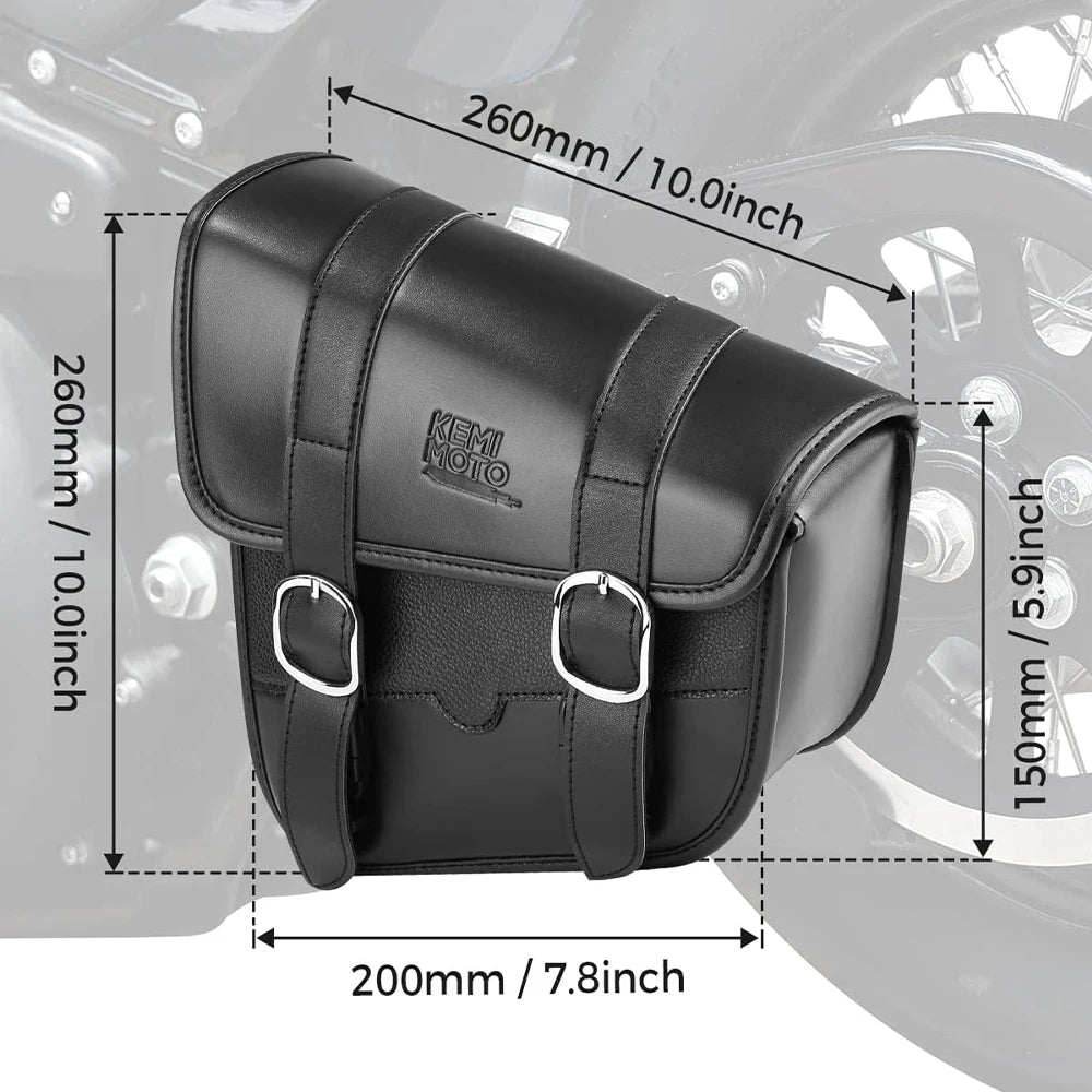 Retro Motorcycle Swingarm Saddlebag Left Side PU Leather Solo Bag Motorcycle Saddlebag Nixie