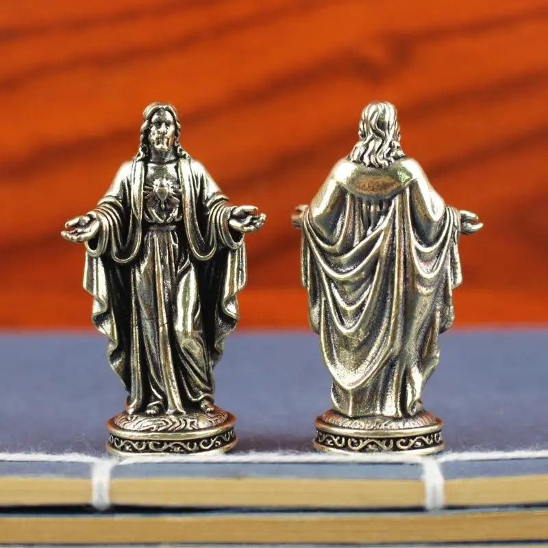 Handmade Brass Deity Figurine Vintage Tibetan Desktop Ornament Brass Deity Figurine Nixie
