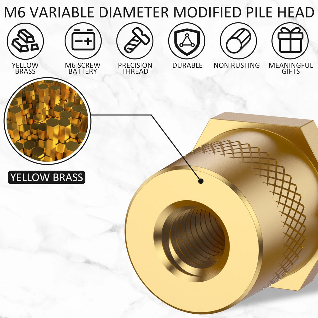 Brass Battery Terminal Adapter M6/M8 Thread Connector Pair Battery Terminal Adapter Nixie
