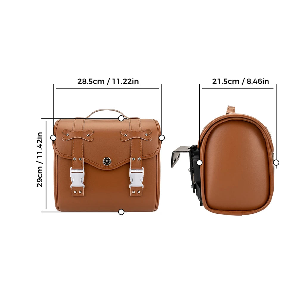 Retro Motorcycle Saddlebags PU Leather Waterproof Universal Fit Motorcycle Saddlebag Nixie