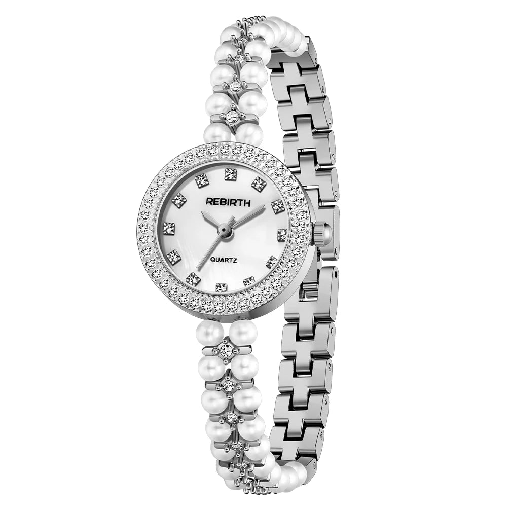 Luxury Women's Bracelet Quartz Watch – Vintage Small Dial Women's Quartz Watch Nixie Silver