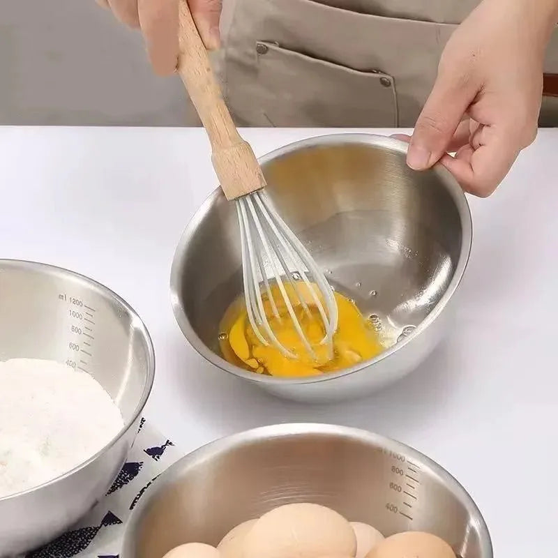 4-Piece Stainless Steel Mixing Bowls Set with Scale Markings Mixing Bowl Set Nixie