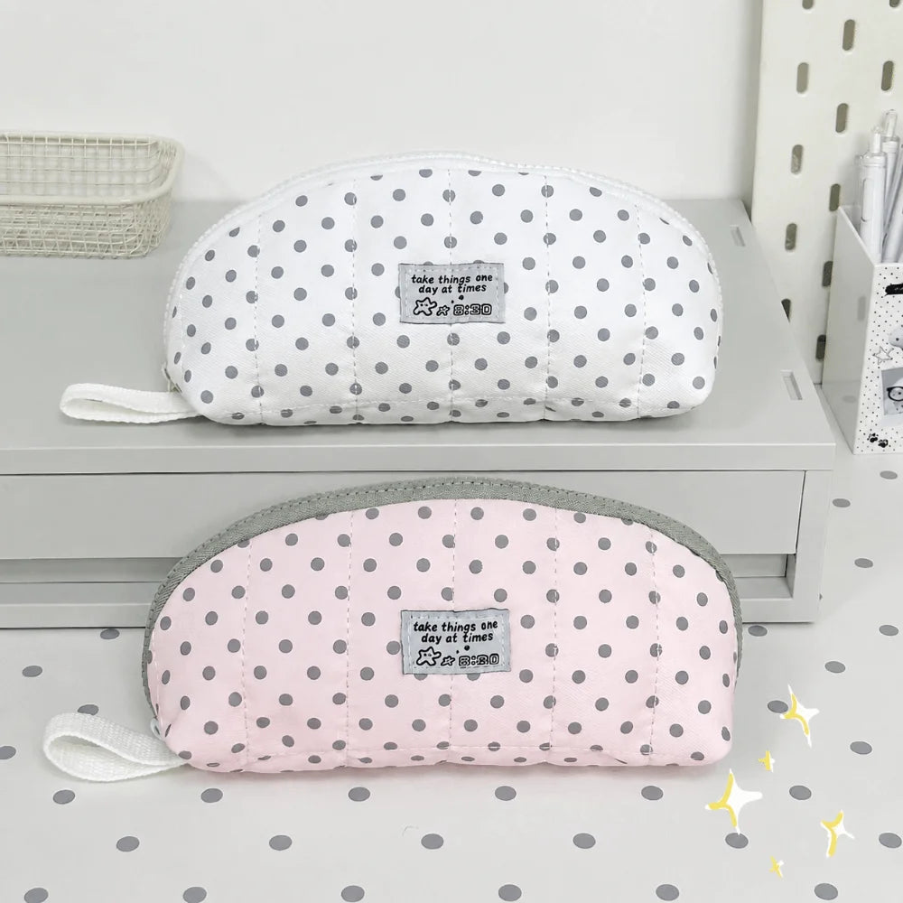 Polka Dot Shell Pencil Case Large Capacity Multi-Layer Pen Bag Pencil Case Nixie