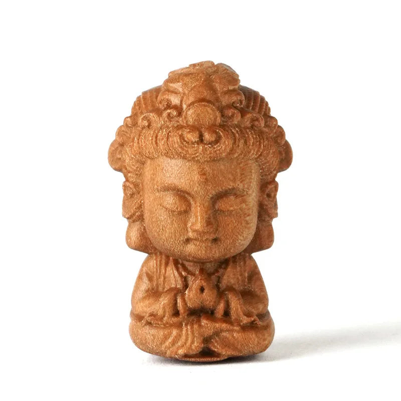 Natural Sandalwood Wooden Bead Bracelet – Baby Guanyin Pendant Wooden Bead Bracelet Nixie 2.2x1.3cm