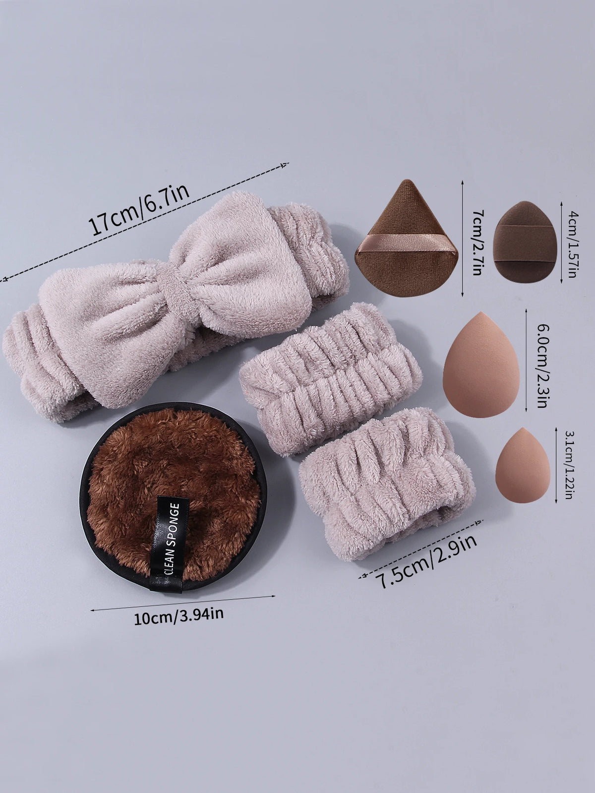 20PCS Facial Cleansing & Makeup Tool Set – Sponge Puffs & Hair Band Makeup Tool Set Nixie