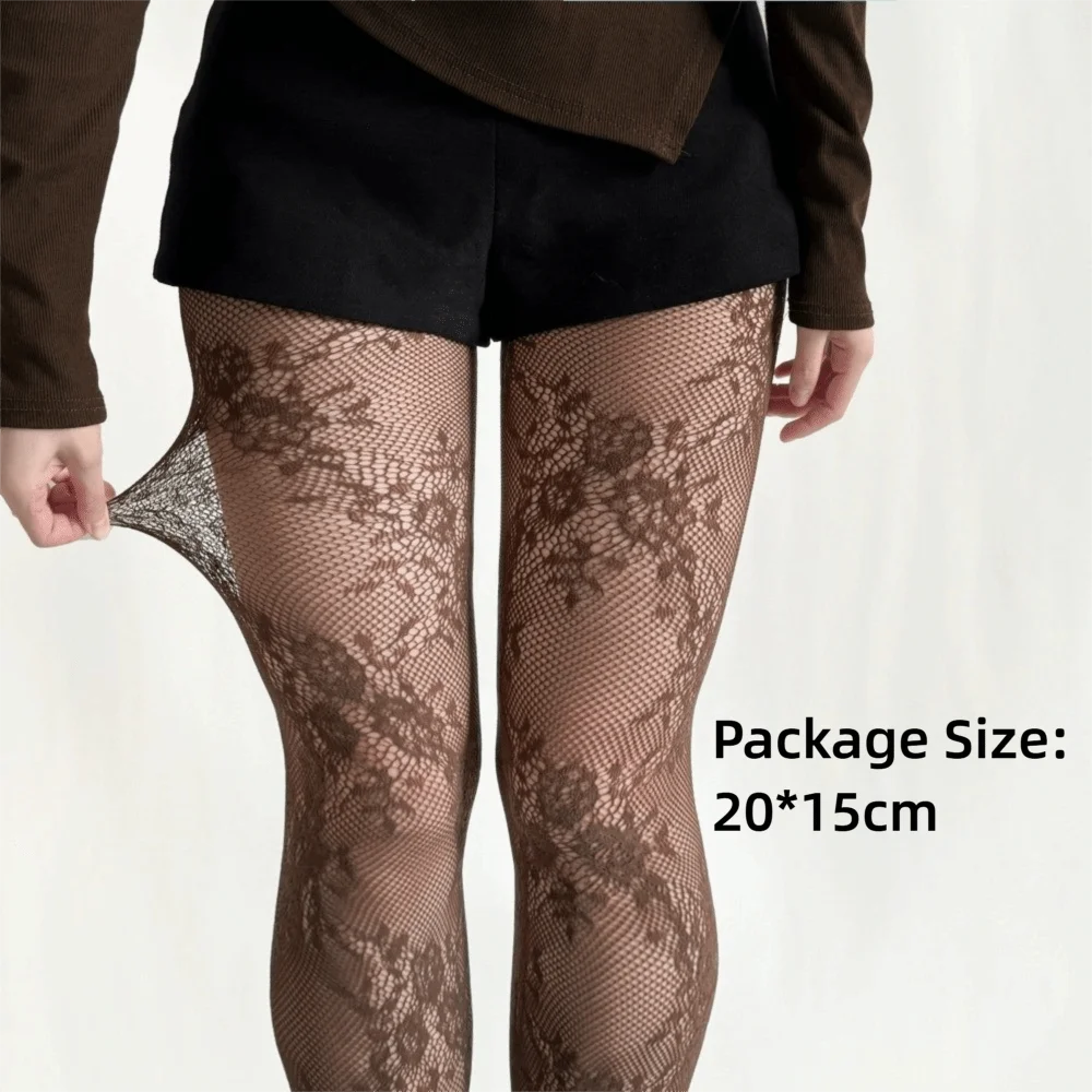 Plus Size Fishnet Pantyhose Floral Jacquard Stockings for Women Fishnet Pantyhose Nixie