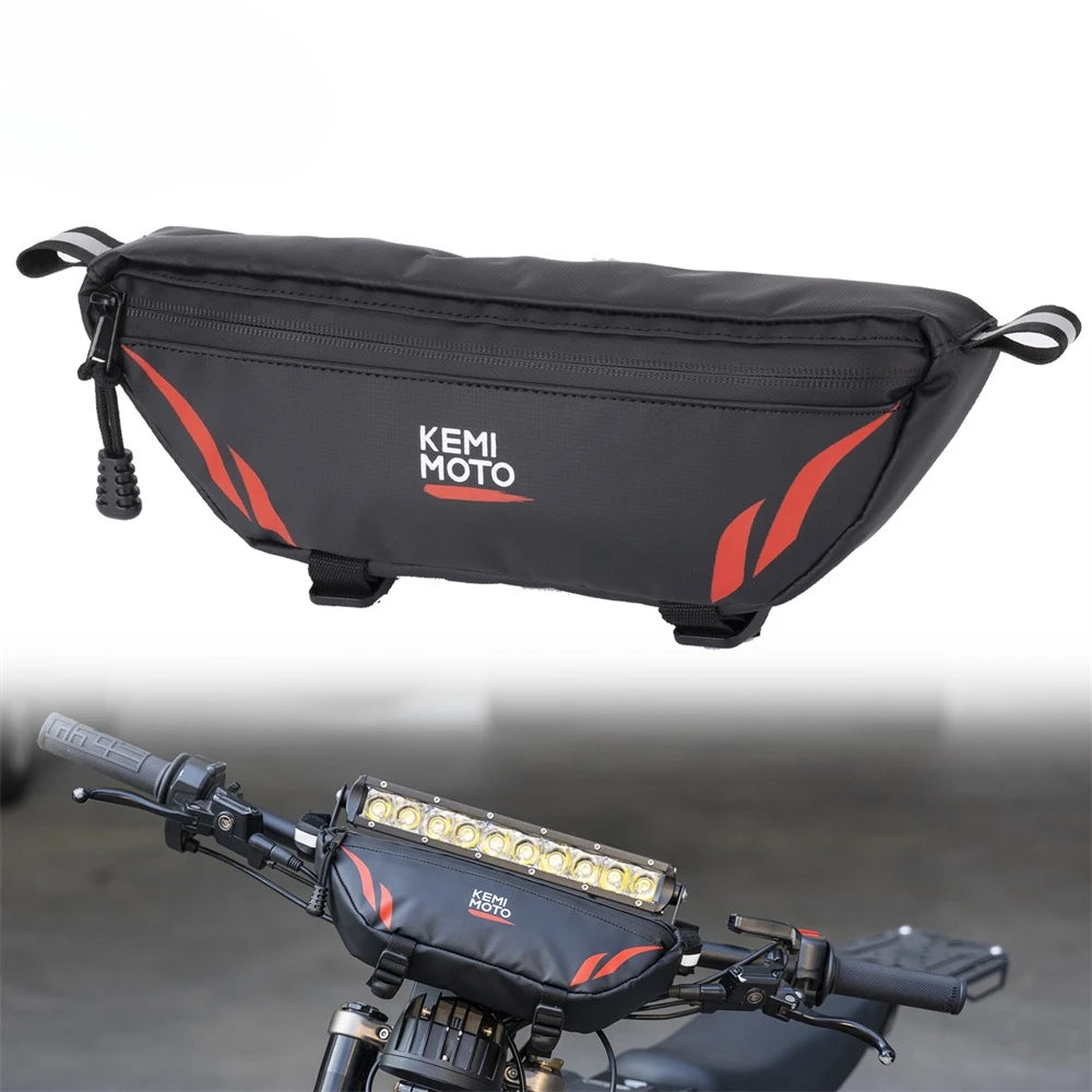 KEMITOUR Waterproof PVC Motorcycle Handlebar Bag – Universal Handlebar Storage Bag Nixie Small Red