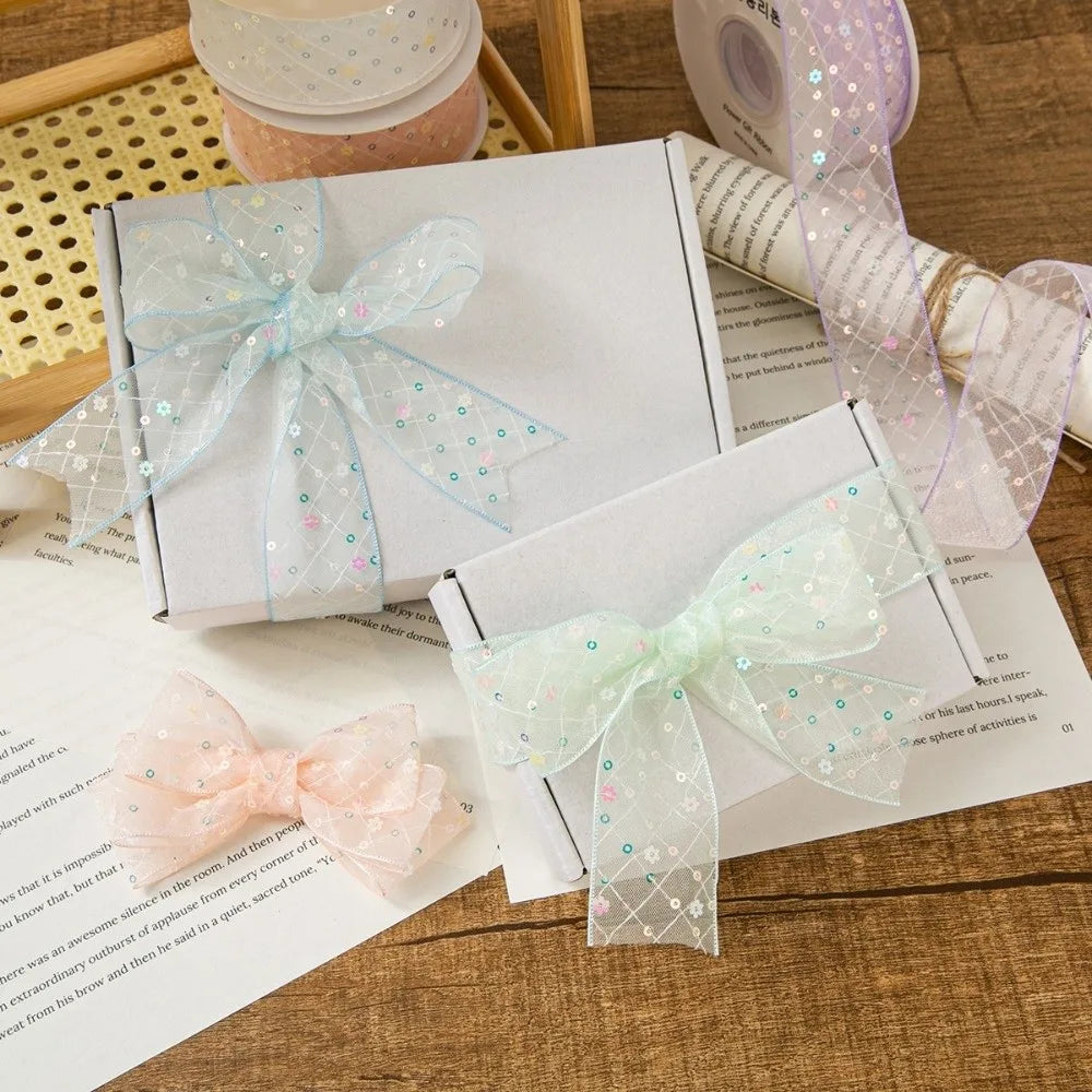 10 Yards Sequined Mesh Lace Ribbon 4cm – DIY Gift Wrap & Décor Craft Lace Ribbon Nixie
