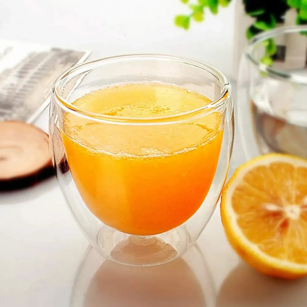 6-Pack Double Wall Glass Cups | 5 Sizes Insulated Mugs Set Insulated Glass Mugs Nixie