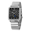 REBIRTH Men's Square Moon Phase Quartz Watch – Dual Dial