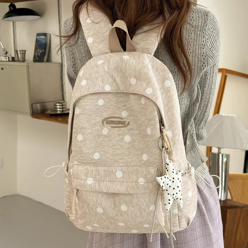 Korean Star Polka Dot Backpack – Large Capacity Women's School Bag Women's Backpack Nixie