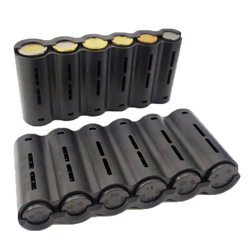 6-Slot Euro Coin Dispenser Holder with Spring – Portable Coin Dispenser Holder Nixie