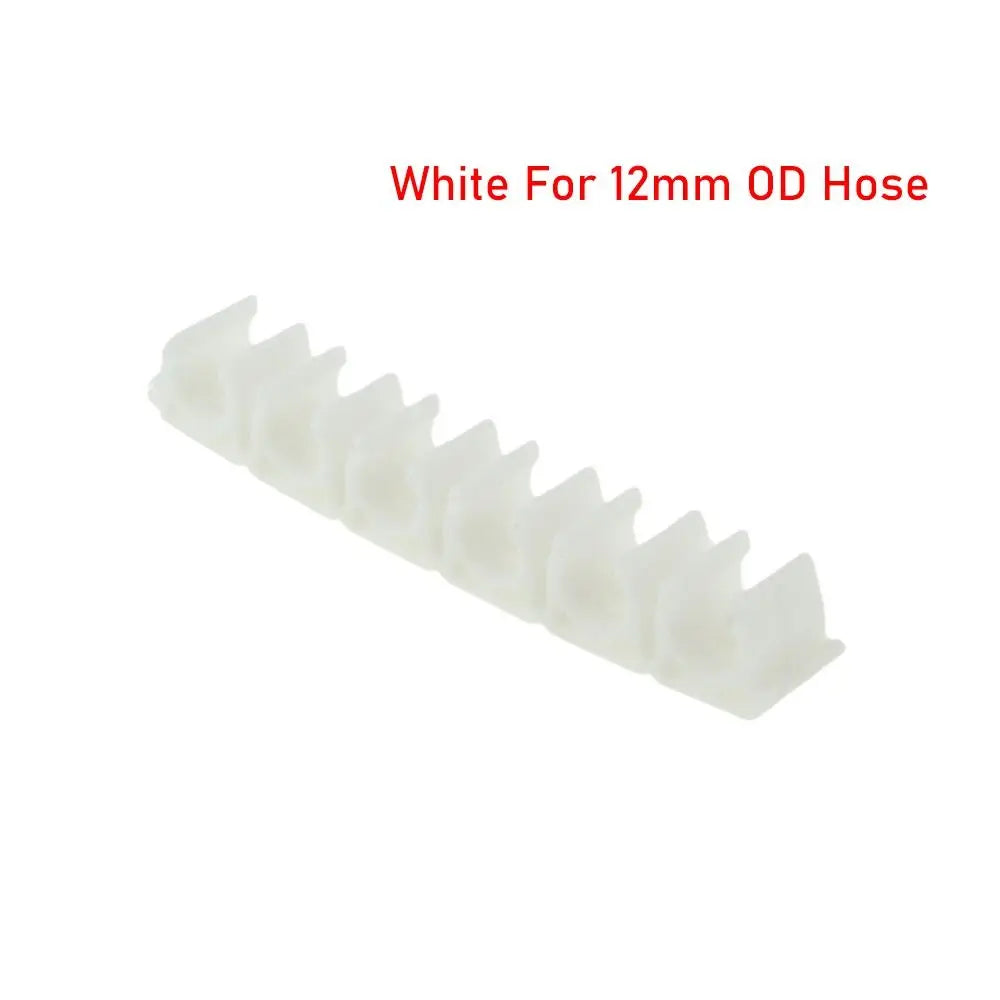 6-Way Nylon Pipe Clamp | 4mm–20mm Air & Water Hose Holder Pipe Clamp Holder Nixie White12mm OD Hose