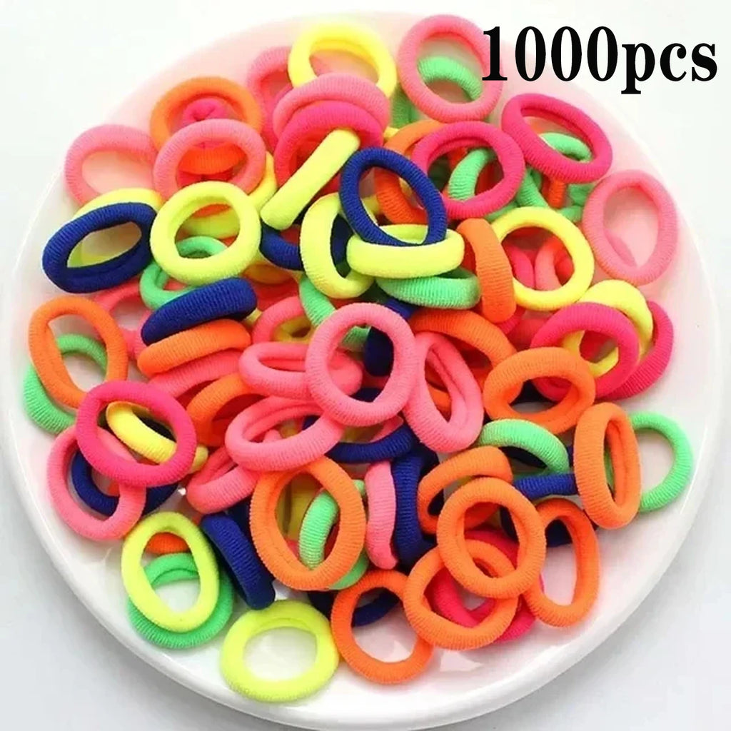 200–1000pcs Colorful Nylon Elastic Hair Bands for Women & Girls Elastic Hair Bands Nixie D3-1000PCS