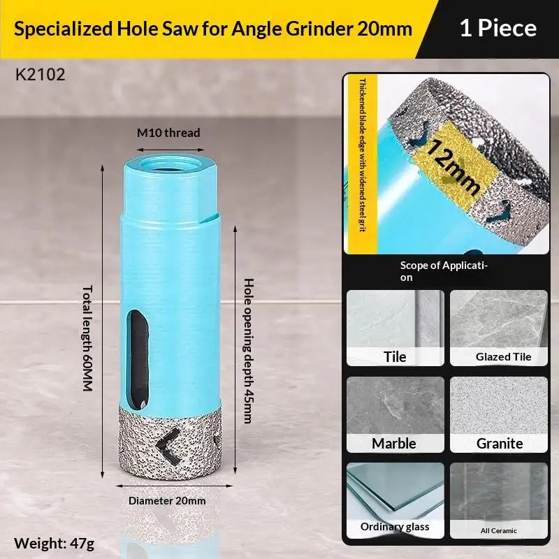 M10 Diamond Drill Bit for Angle Grinder – Dry Cut Tile & Stone Diamond Drill Bit Nixie A11