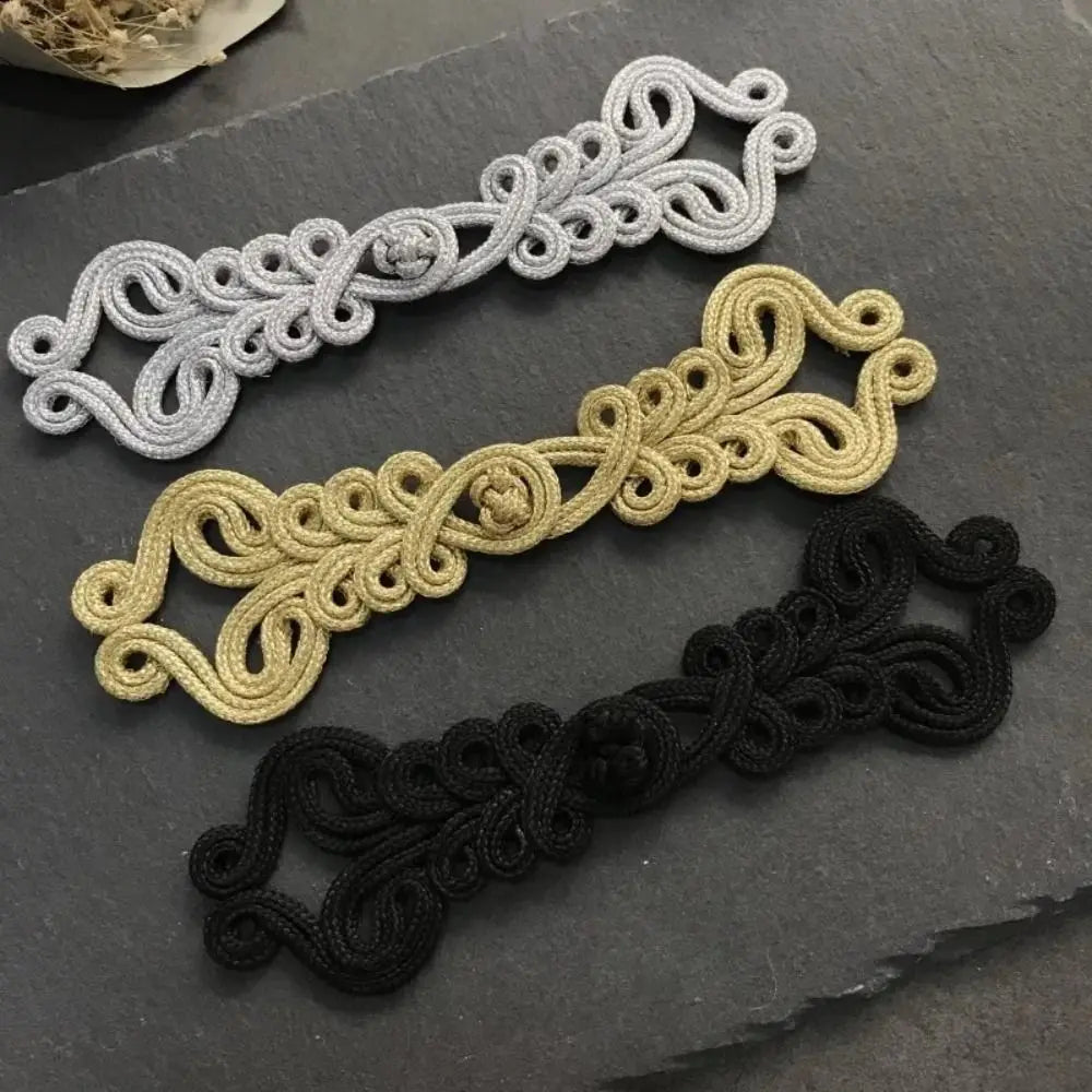 Golden Silk Chinese Frog Buttons – Handmade Knot Fasteners Decorative Frog Buttons Nixie