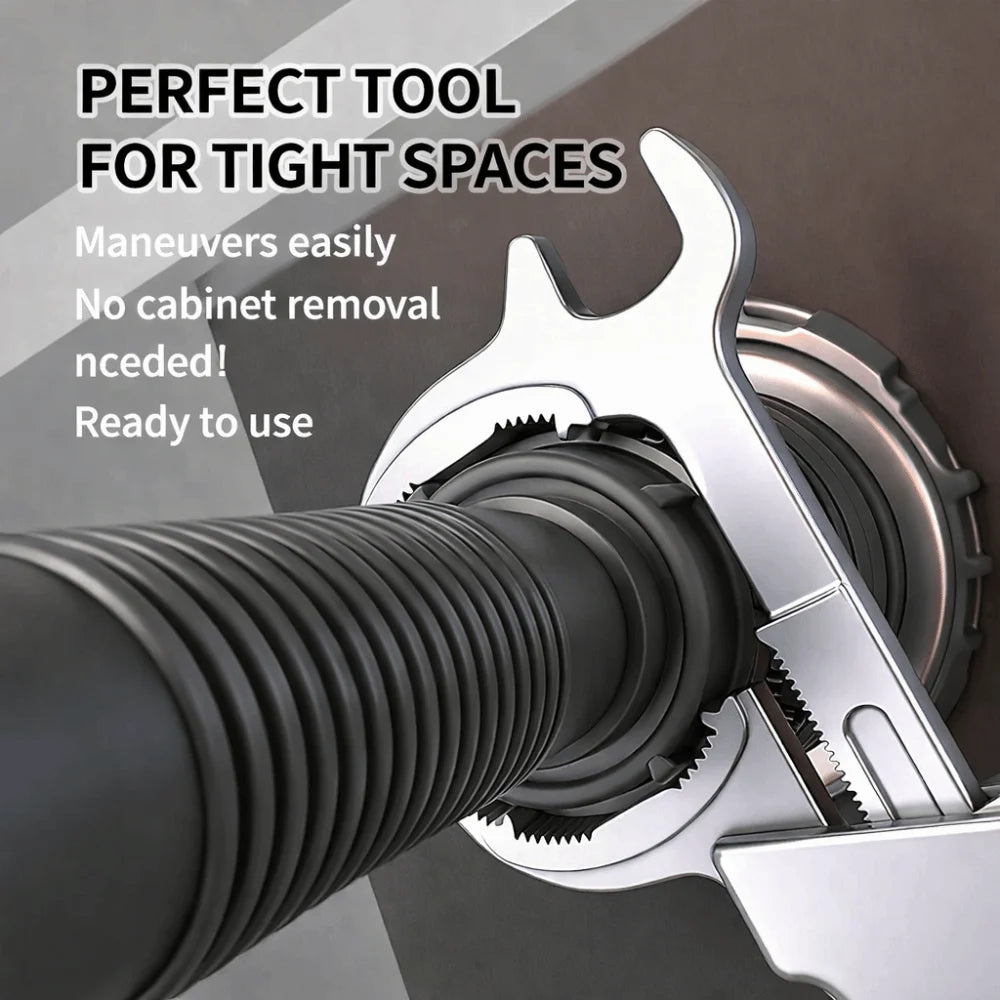 Adjustable Aluminum Faucet Wrench – Multi-Use Sink Spanner Tool