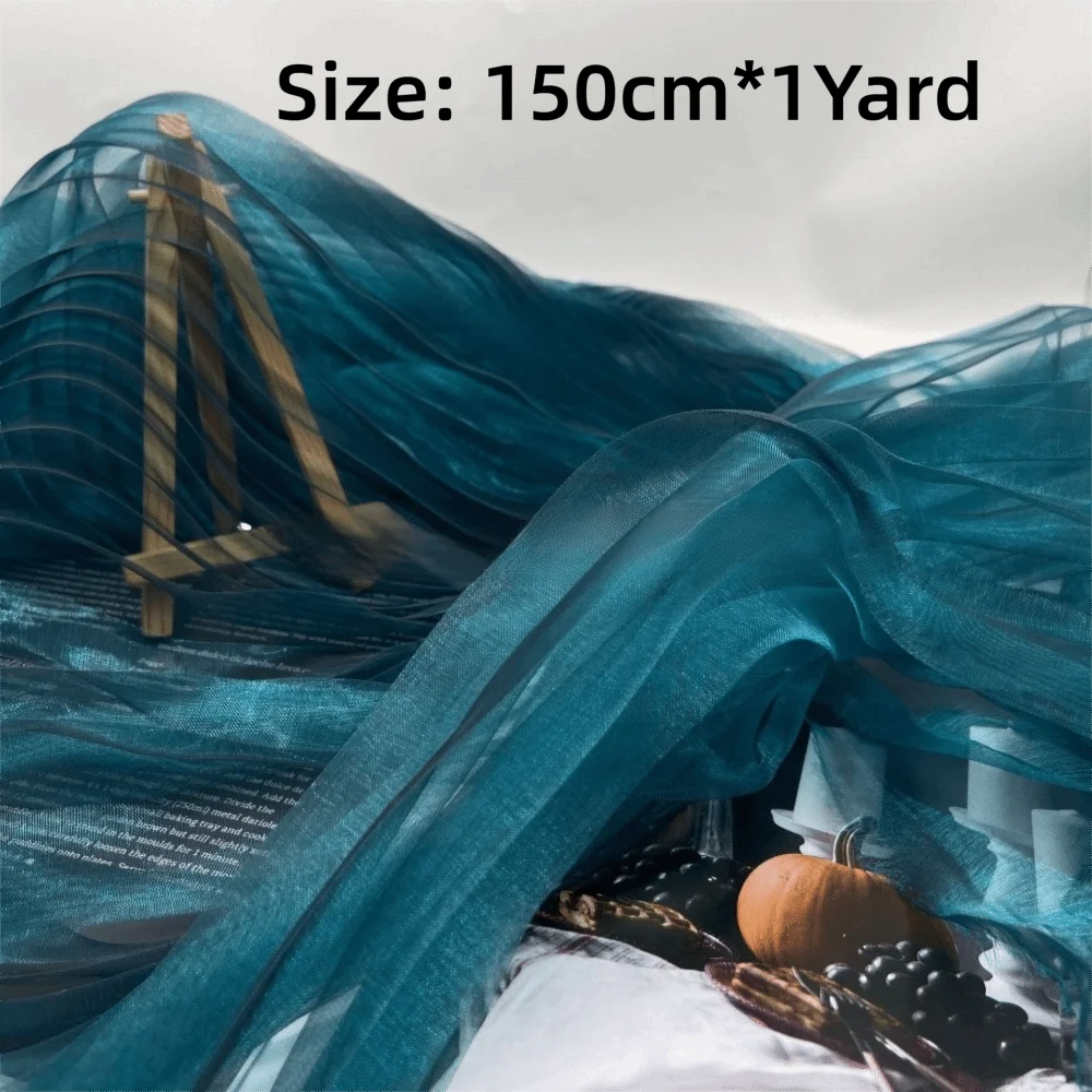 Pleated Organza Fabric 150cm x 1 Yard – Two-Color Gradient DIY