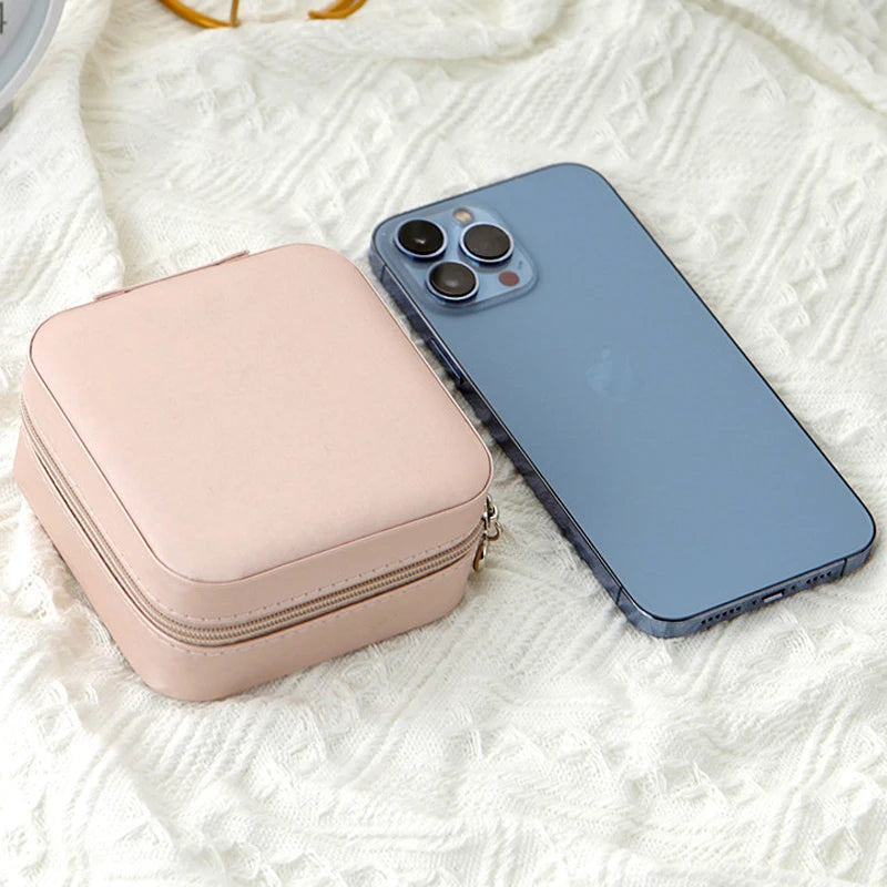Ladies Travel PU Leather Jewelry Box – Single Layer, 3 Colors Travel Jewelry Box Nixie