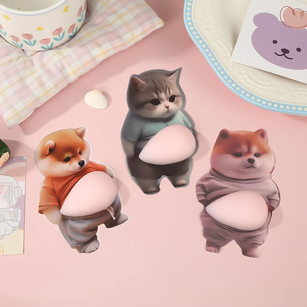 3D Shiba Inu Dog Belly Sticker – Cute Cartoon Puppy Decal Decorative Sticker Nixie