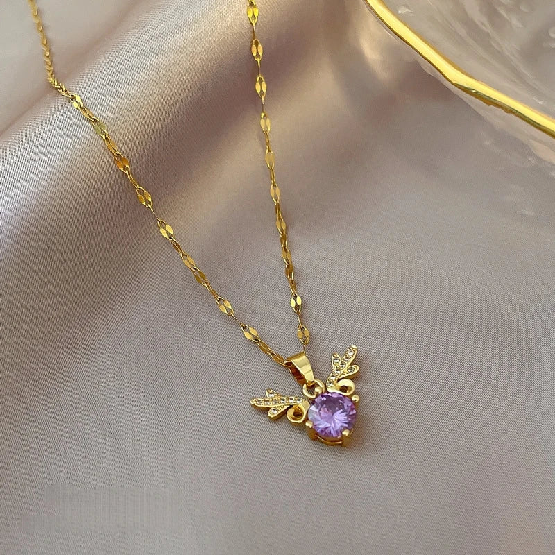 Zirconia Pendant Necklace for Women | Gold Minimalist Chain Pendant Necklace Nixie